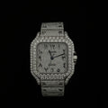 Cartier Arabic Dial Moissanite Watch — Silver