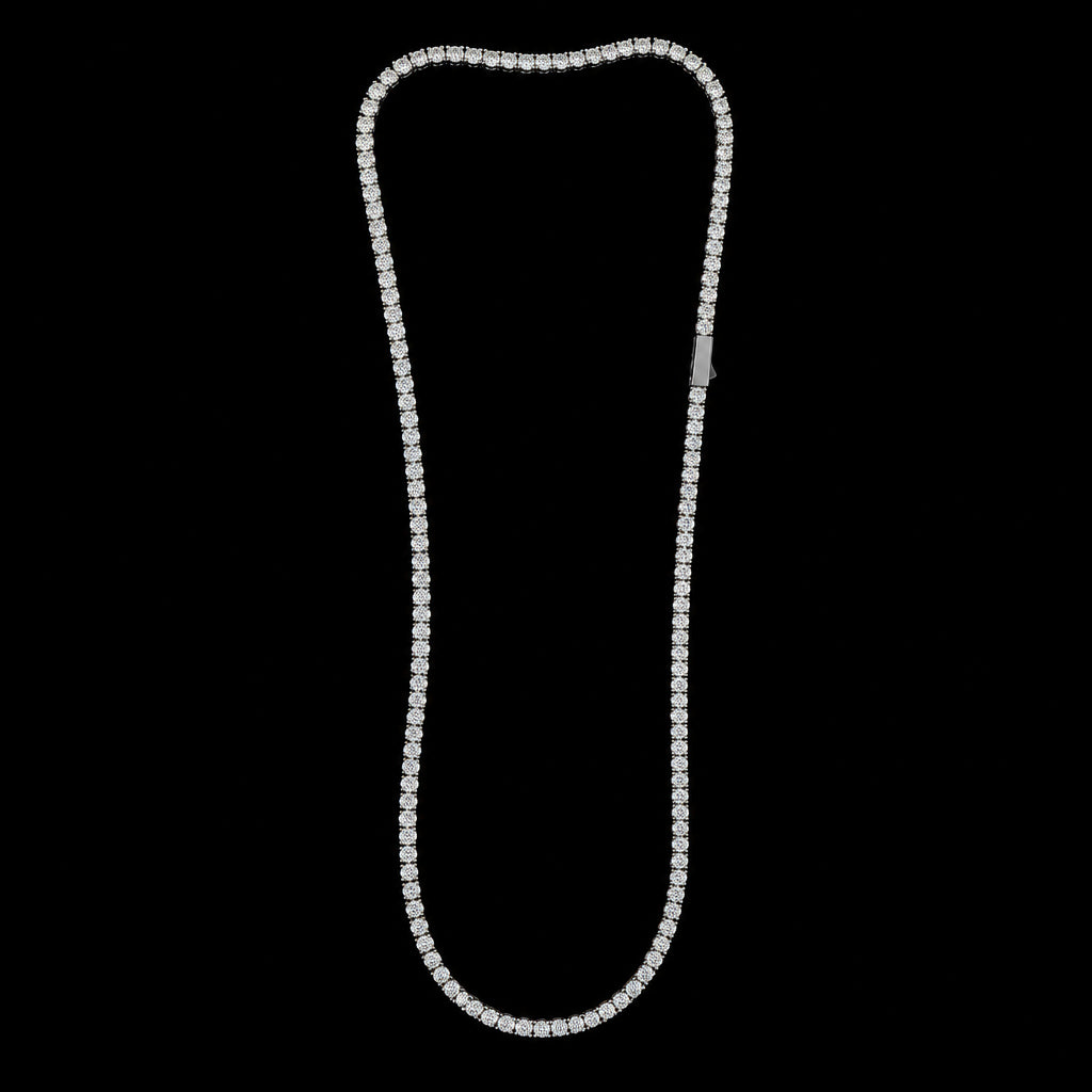 flooded Tennis Chain Iced Out 18k silver & Gold Plated