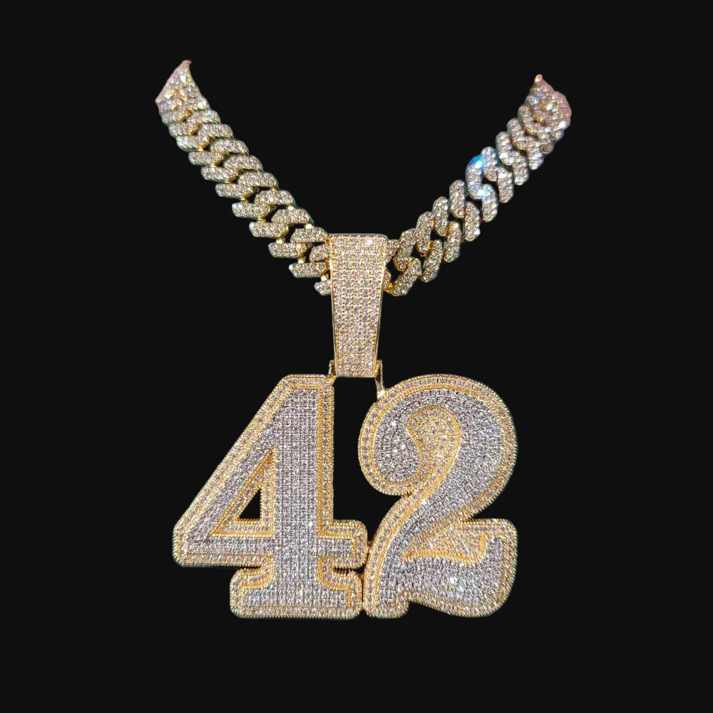 Pave Pendant flooded pendant With 12MM Cuban Link