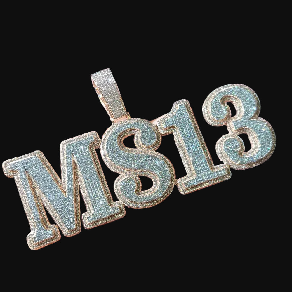 Pave Pendant flooded pendant With 12MM Cuban Link