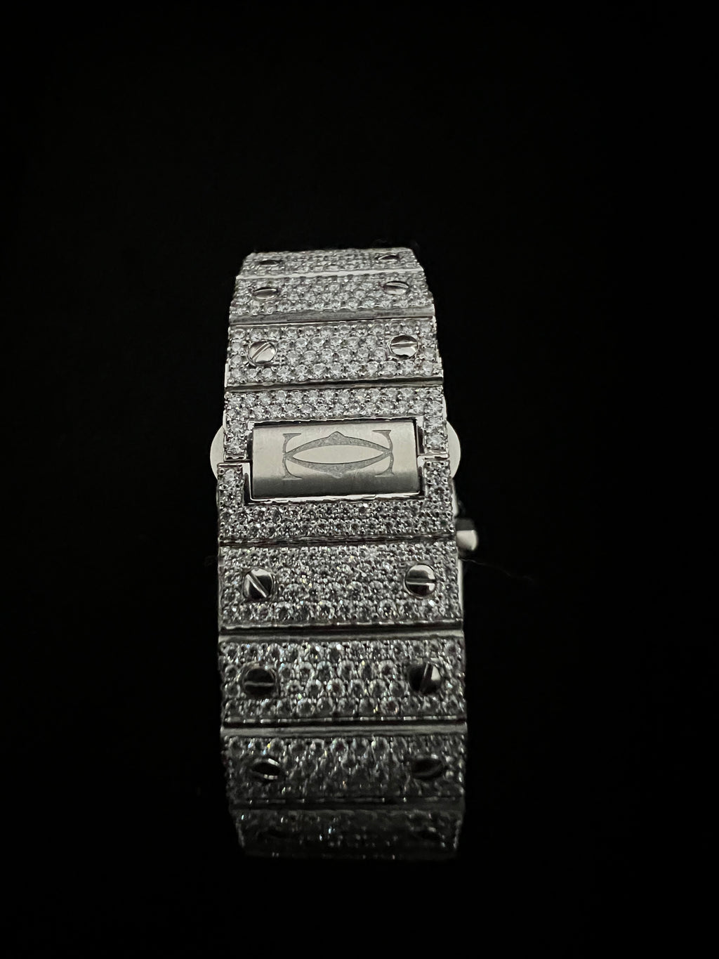 Cartier Arabic Dial Moissanite Watch — Silver