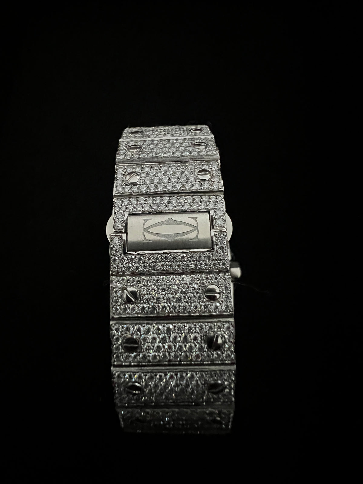 Cartier Arabic Dial Moissanite Watch — Silver