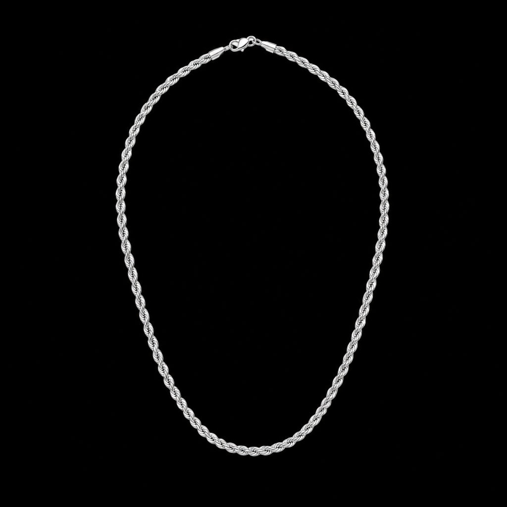 twisted rope chain, width 3MM 316L stainless steel  45-70CM