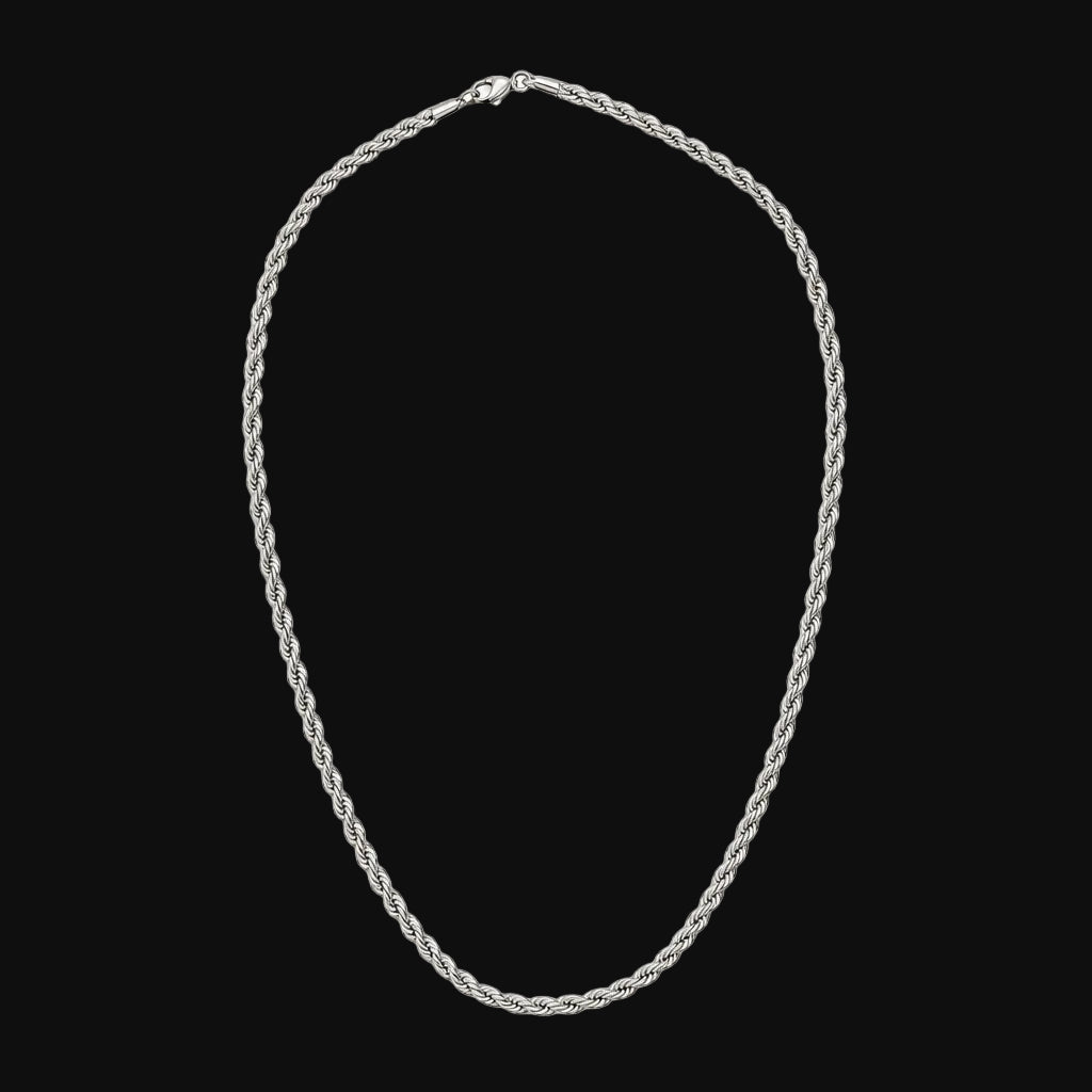 twisted rope chain, width 3MM 316L stainless steel  45-70CM