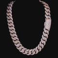 raised pointer 22MM Cuban chain silver, gold, rose gold