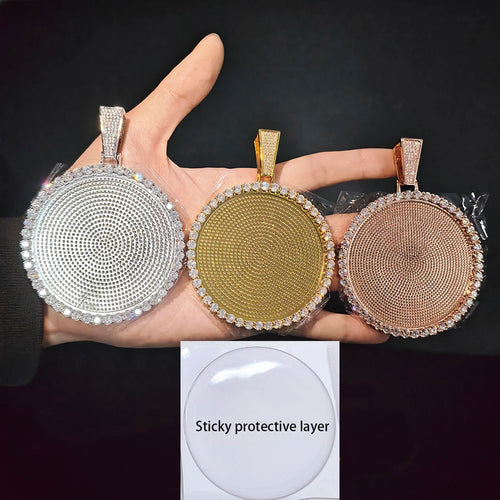 35mm 45mm 68mm custom Circle Photo Pendant Chain