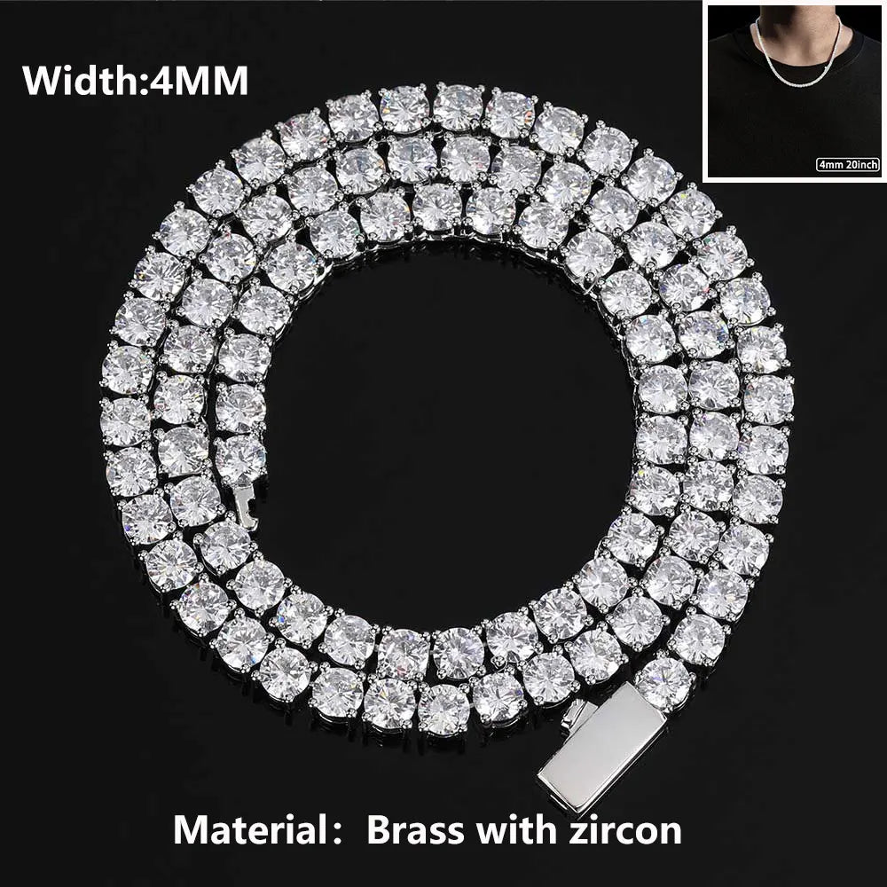 flooded Tennis Chain Iced Out 18k silver & Gold Plated