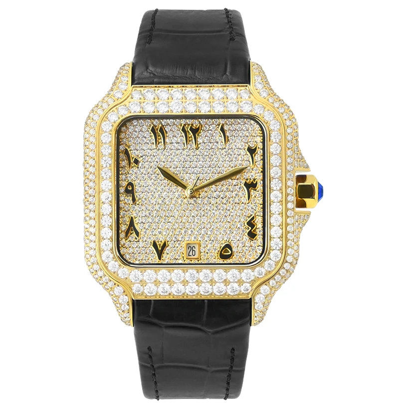 cartier style Moissanite Watch Stainless Steel Mechanical Automatic