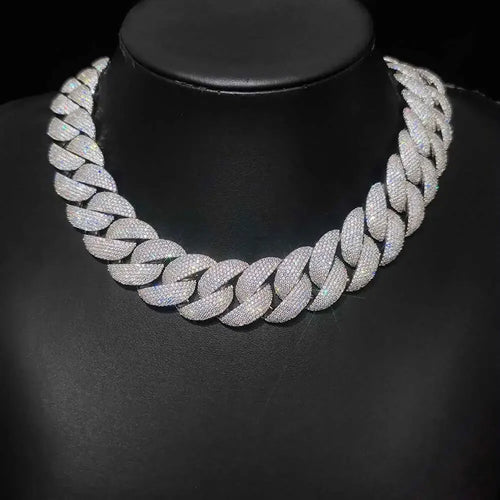 24mm Diamond Chain flooded CZ Silver/Gold Plated