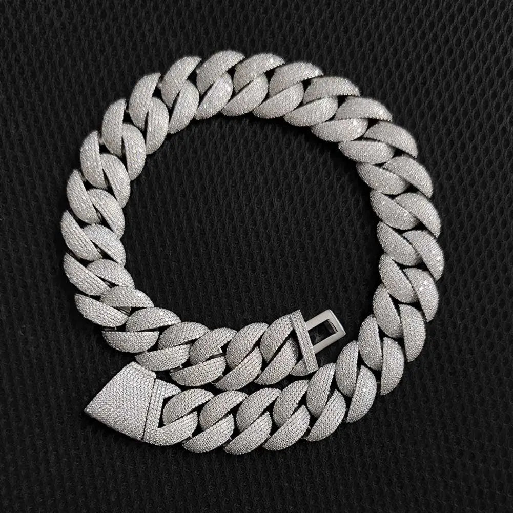 24mm Diamond Chain flooded CZ Silver/Gold Plated