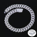 22mm Width Moissanite Cuban Necklace  VVS1 Cuban Chain / Bracelet