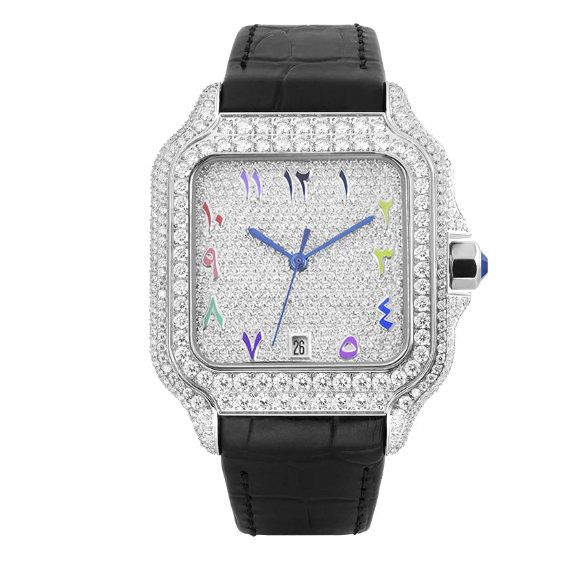 cartier style Moissanite Watch Stainless Steel Mechanical Automatic