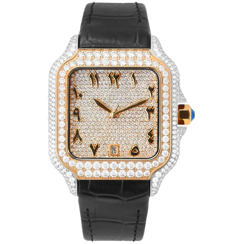 cartier style Moissanite Watch Stainless Steel Mechanical Automatic