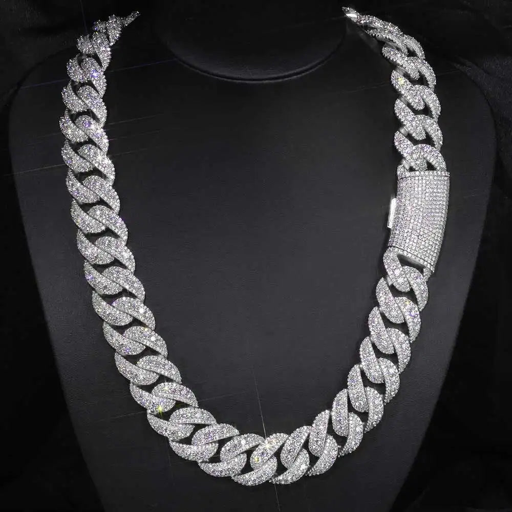 raised pointer 22MM Cuban chain silver, gold, rose gold