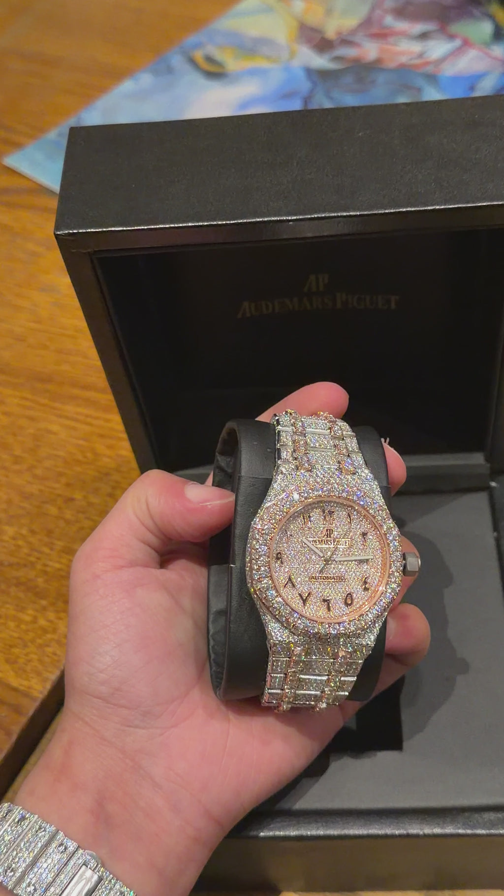 Audemars Piguet (AP) Royal Oak Moissanite Watch — Two-Tone Rose Gold